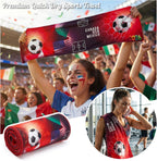 Exun Soccer Fan Gift Basket Set 2026 – 9 Piece Sports Accessories Bundle with Stainless Steel Tumbler, Towel, Keychain, Hat, Wristband & Metal Pin – Triple Nation Flag Design, World Soccer Lover Gift