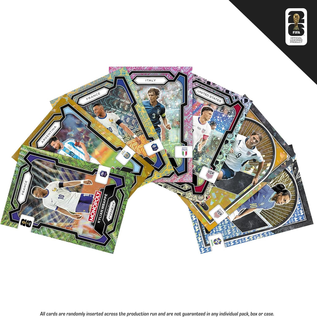 Monopoly Panini Prizm: FIFA World Cup Trading Cards Booster Box | Current Stars and FIFA World Cup Legends | Gifts for Soccer Fans